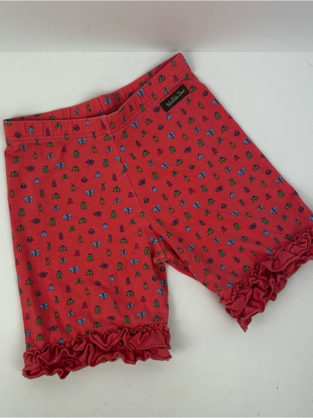 Matilda Jane Pink Ruffle Hem Kids Shorts with Bug Print